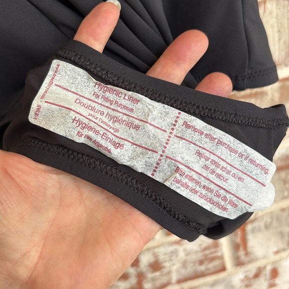 Land’s End Charcoal V-neck Embroidered Crisscross One Piece Swim Suit - Picture 5 of 7